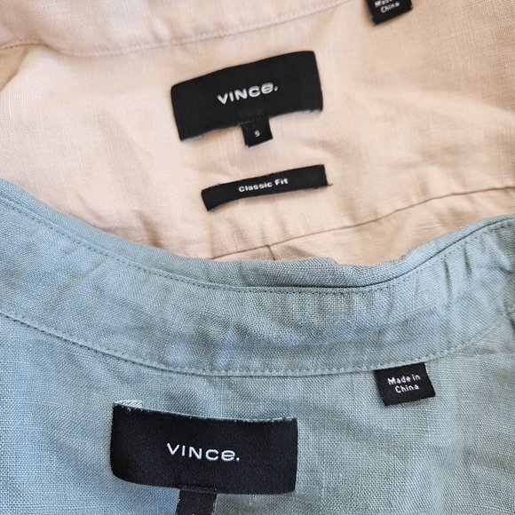 Vince Classic Fit Linen Button Up Shirts Bundle (x2) - Picture 2 of 16